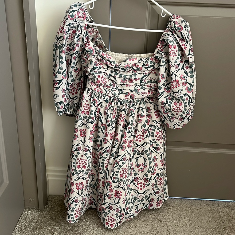 Abercrombie & Fitch Emerson Poplin Puff Sleeve Mini Dress